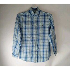 Southern Marsh Button Down Shirt Blue Plaid Mens Sz Small Collared